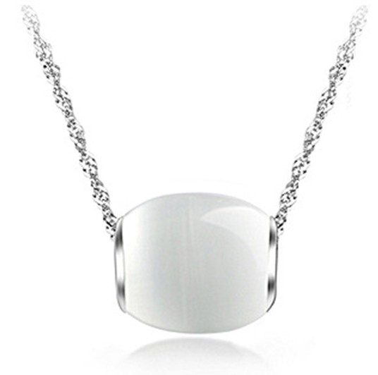 SS11055 S925 sterling silver opal necklace